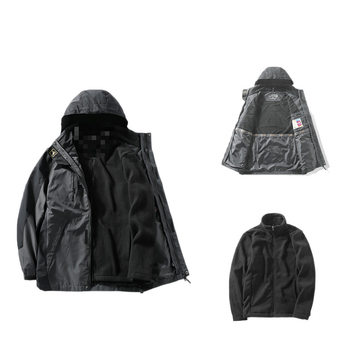 3-u-1 vanjski jaket set, flis podstava, debeli, s odvojivim vanjskim slojem, poliester 95%+