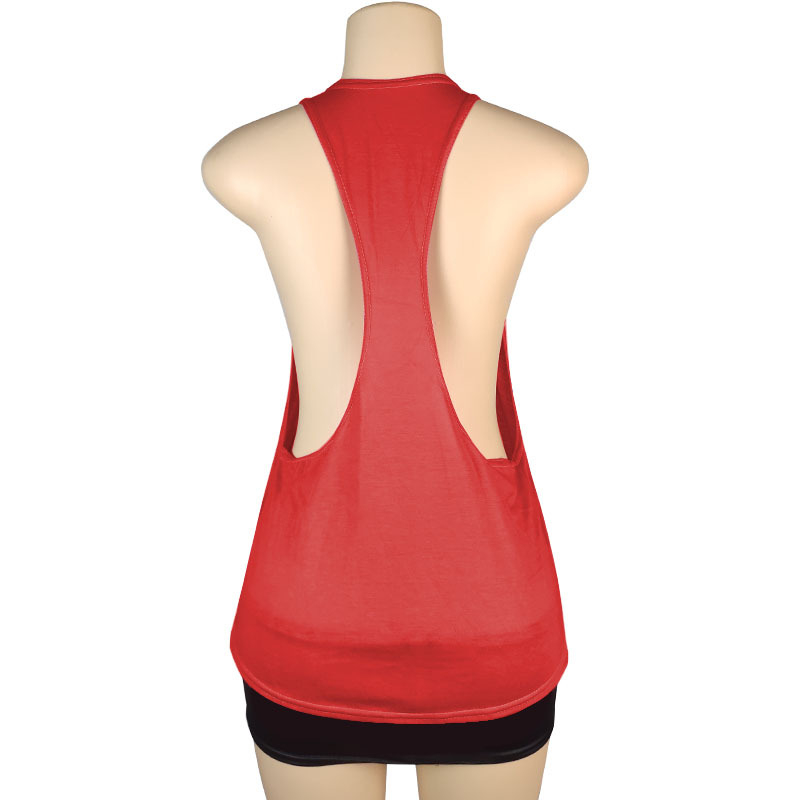 Top sportiv pentru femei, slim-fit, fără mâneci, guler rotund, bretea pe un umăr, lungime medie 65–80 cm