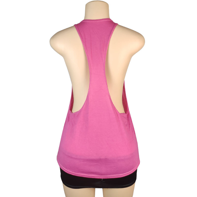 Top sportiv pentru femei, slim-fit, fără mâneci, guler rotund, bretea pe un umăr, lungime medie 65–80 cm