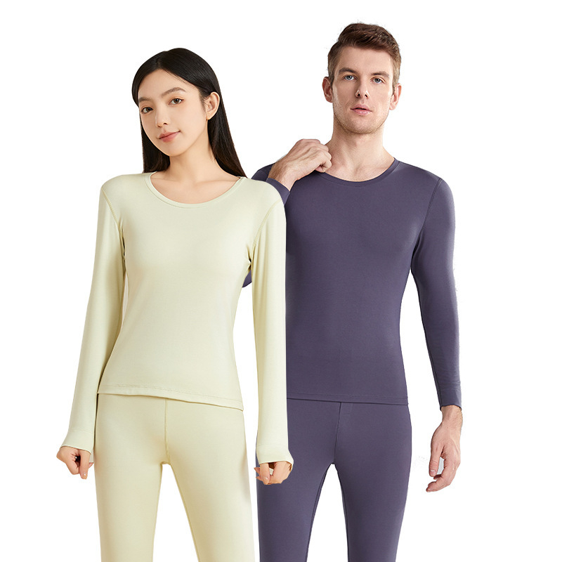 Unisex termalni set od modala i svile dudova, koži-prijazno, tanak bazni sloj za jesen/zimu — gornji dio i hlače.