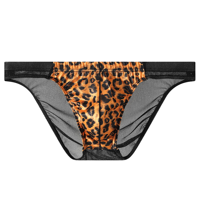 Muške gaćice leopard uzorka od mreže, prozirne i prozračne, moderne i seksi, velika veličina