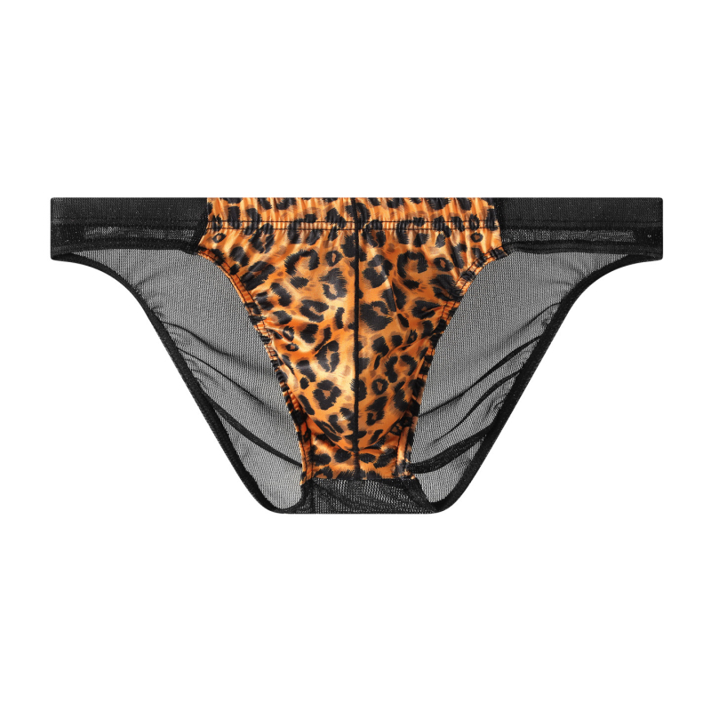 Muške gaćice leopard uzorka od mreže, prozirne i prozračne, moderne i seksi, velika veličina
