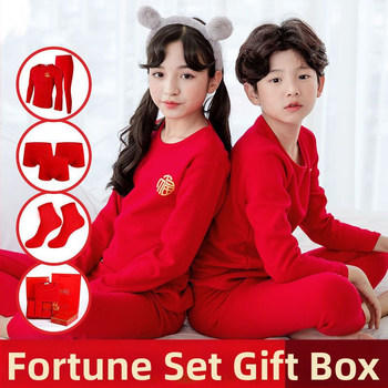 Laste termilise aluskomplekt (ülemine ja alumine) – puuvillase segu kangas, rebukarva vooder, paksendatud