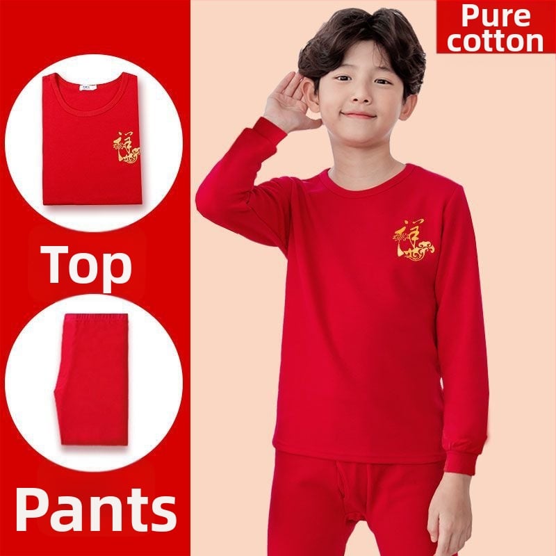 Laste termilise aluskomplekt (ülemine ja alumine) – puuvillase segu kangas, rebukarva vooder, paksendatud