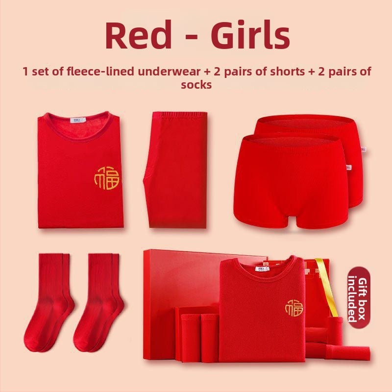 Laste termilise aluskomplekt (ülemine ja alumine) – puuvillase segu kangas, rebukarva vooder, paksendatud