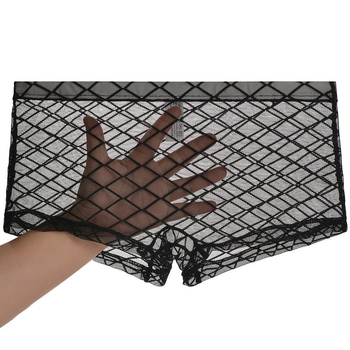 Férfi boxerek hálószövésű, lélegző nylon anyag, alacsony derekú, sík szövés, nylon bélés