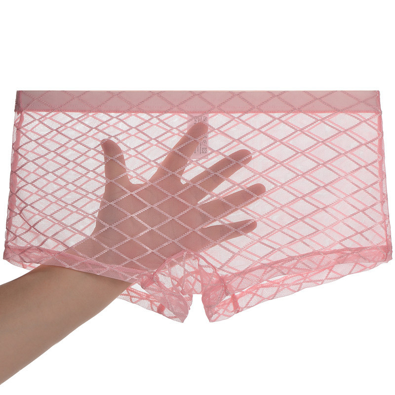 Férfi boxerek hálószövésű, lélegző nylon anyag, alacsony derekú, sík szövés, nylon bélés