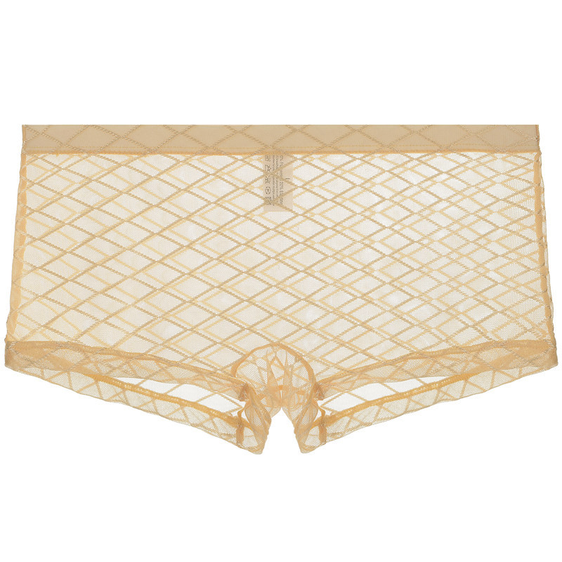 Férfi boxerek hálószövésű, lélegző nylon anyag, alacsony derekú, sík szövés, nylon bélés