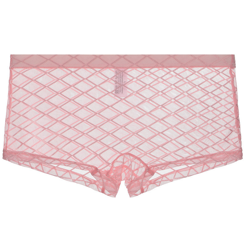 Férfi boxerek hálószövésű, lélegző nylon anyag, alacsony derekú, sík szövés, nylon bélés