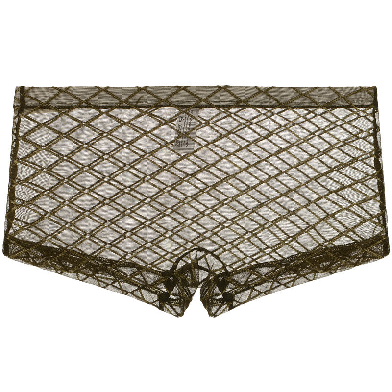 Férfi boxerek hálószövésű, lélegző nylon anyag, alacsony derekú, sík szövés, nylon bélés