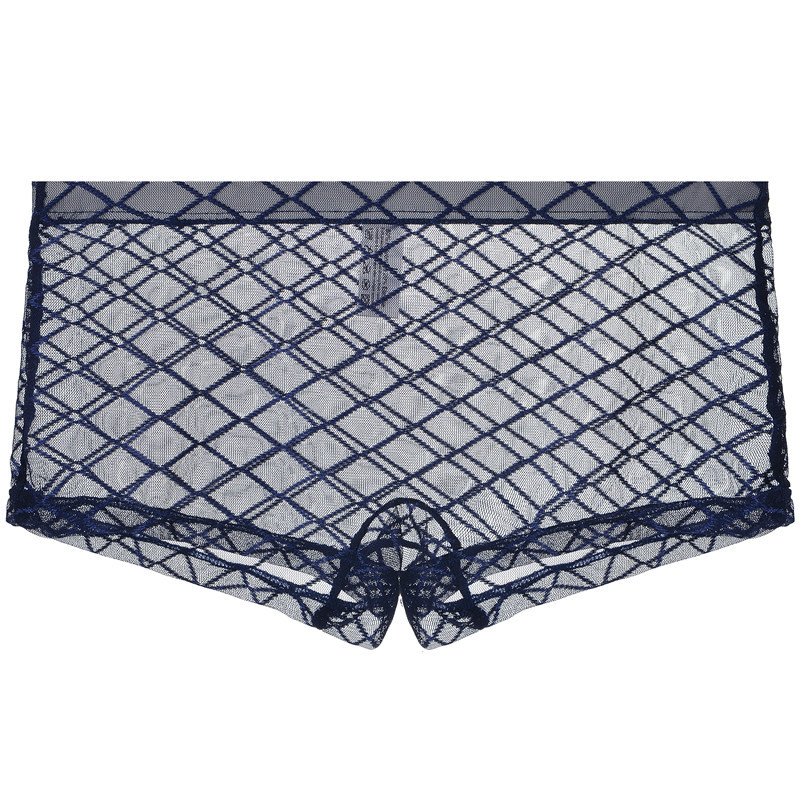 Férfi boxerek hálószövésű, lélegző nylon anyag, alacsony derekú, sík szövés, nylon bélés