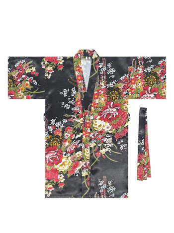 Детско спално облекло в японски стил с принт, кардиган‑халат, полиестер 70–80%, тънка материя, за деца 3–8 г., лято 2025