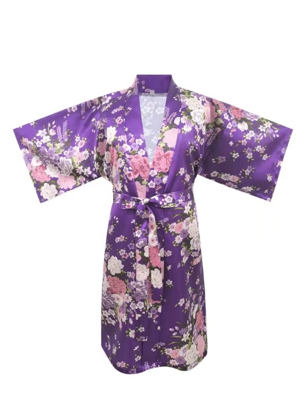 Детско спално облекло в японски стил с принт, кардиган‑халат, полиестер 70–80%, тънка материя, за деца 3–8 г., лято 2025