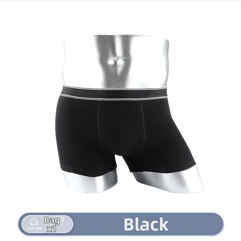 Meeste puuvillased bokserid, hingavad, keskmise talje, ühetoonilised, 95–100% puuvill