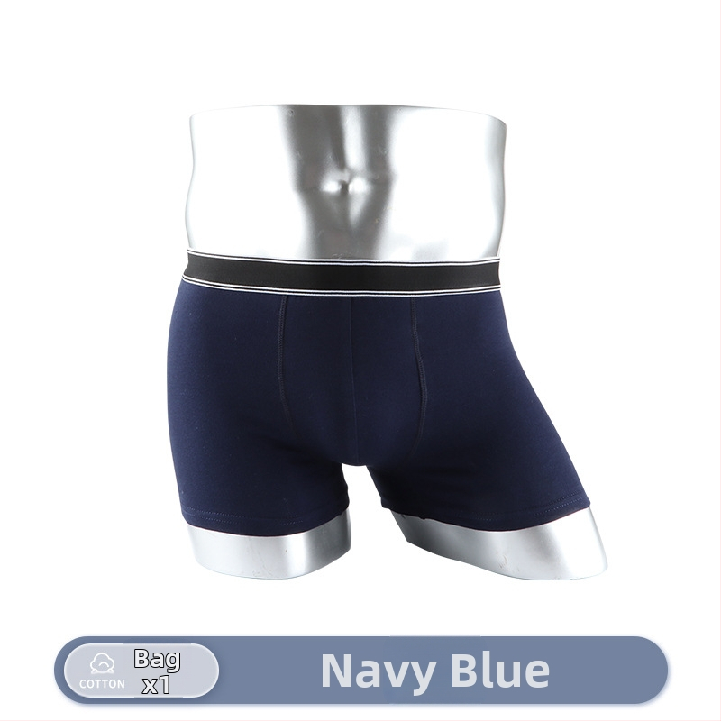 Meeste puuvillased bokserid, hingavad, keskmise talje, ühetoonilised, 95–100% puuvill
