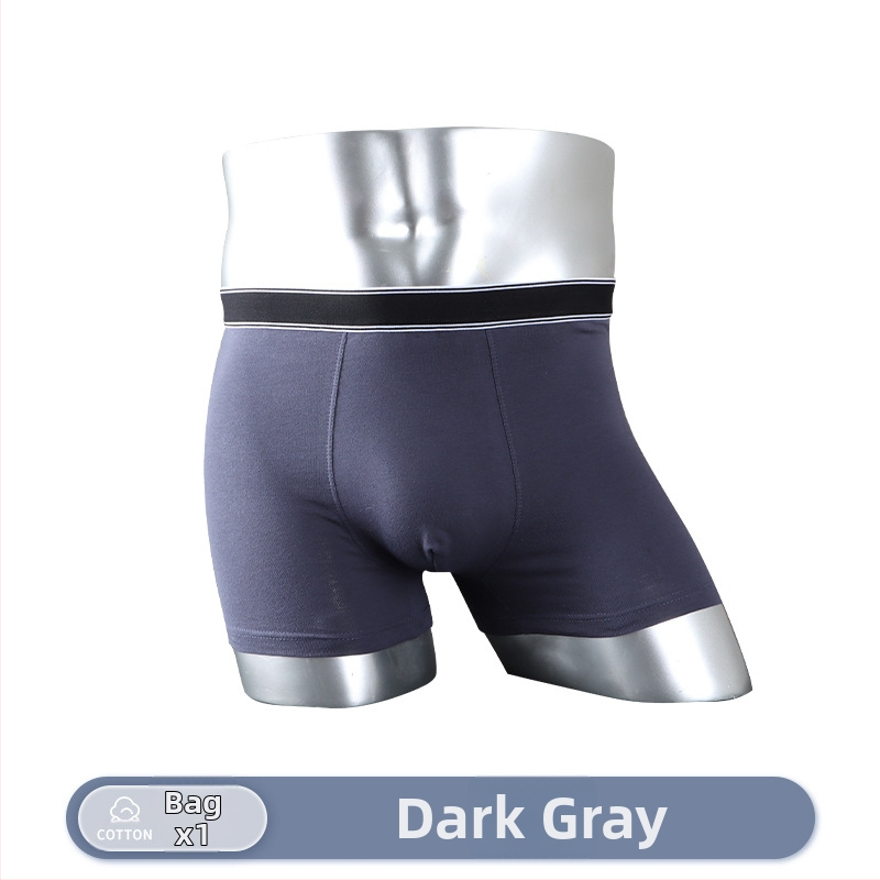 Meeste puuvillased bokserid, hingavad, keskmise talje, ühetoonilised, 95–100% puuvill