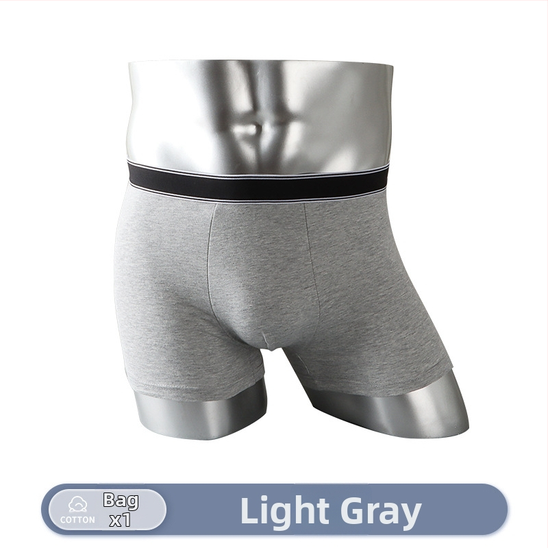 Meeste puuvillased bokserid, hingavad, keskmise talje, ühetoonilised, 95–100% puuvill