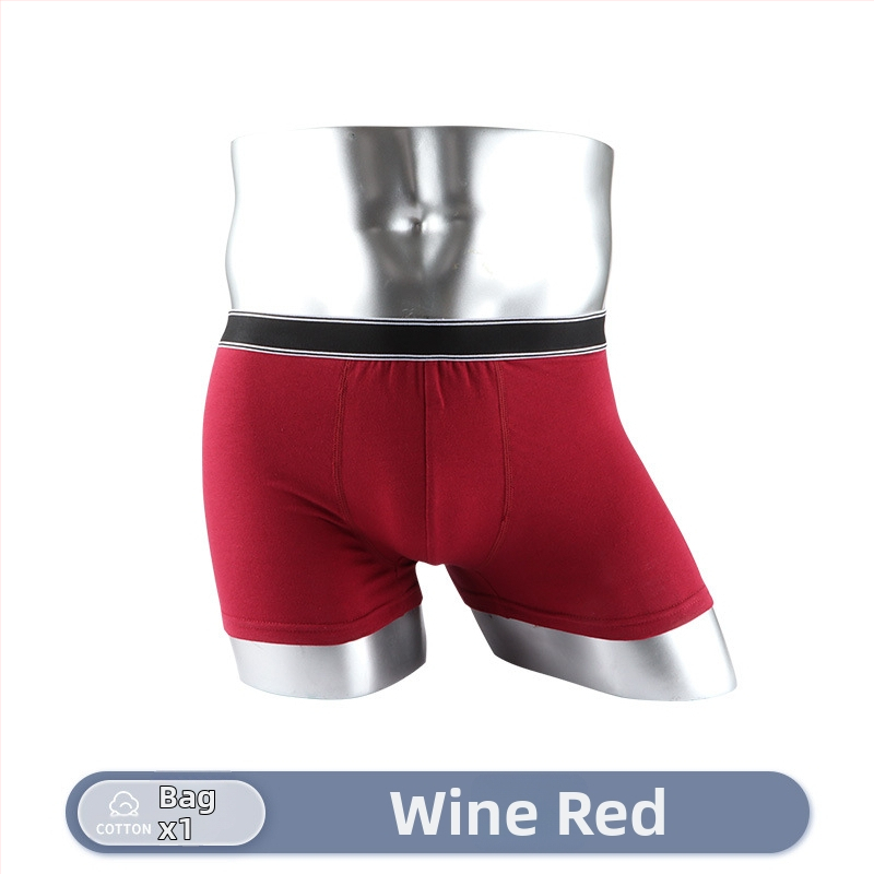 Meeste puuvillased bokserid, hingavad, keskmise talje, ühetoonilised, 95–100% puuvill