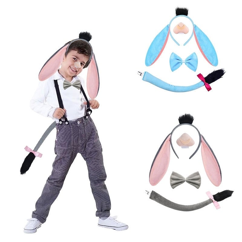 Gyerekek Halloween jelmez – szamárfül fejpánt, farok és szoknya készlet (2025 tavasz)