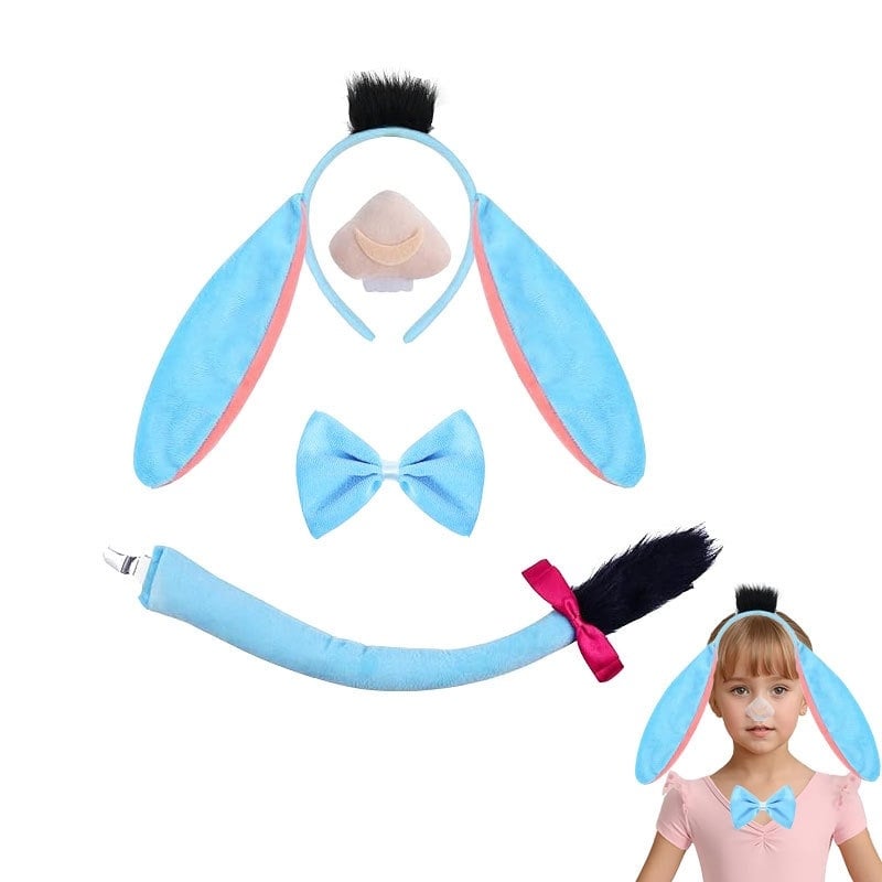 Gyerekek Halloween jelmez – szamárfül fejpánt, farok és szoknya készlet (2025 tavasz)