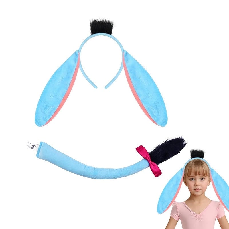 Gyerekek Halloween jelmez – szamárfül fejpánt, farok és szoknya készlet (2025 tavasz)