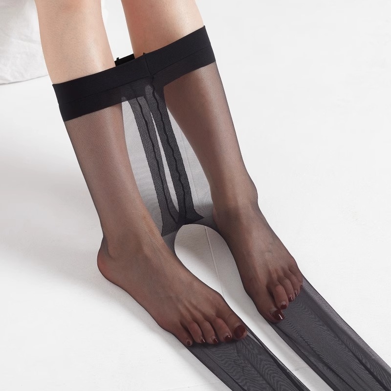 Bársonyos, varrás nélküli női harisnya, ultra vékony, 0D, bőrbarát