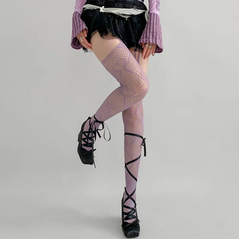 Nylon harisnya virágmintával, vékony, szexi stílus