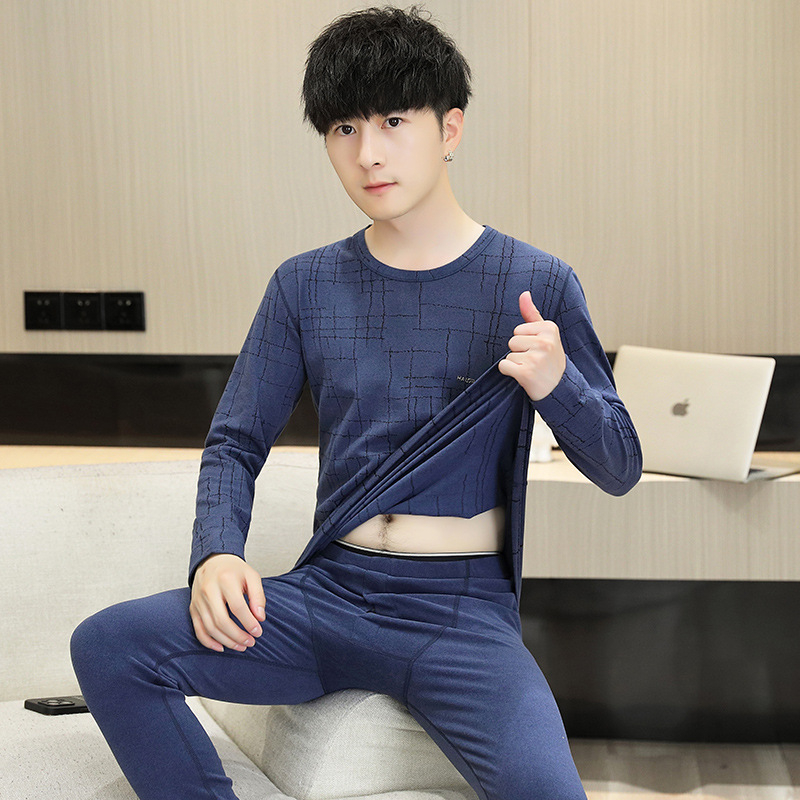 Muški termalni donji dio sa flis podstavom — komplet gornji dio s dugim rukavima i hlače
