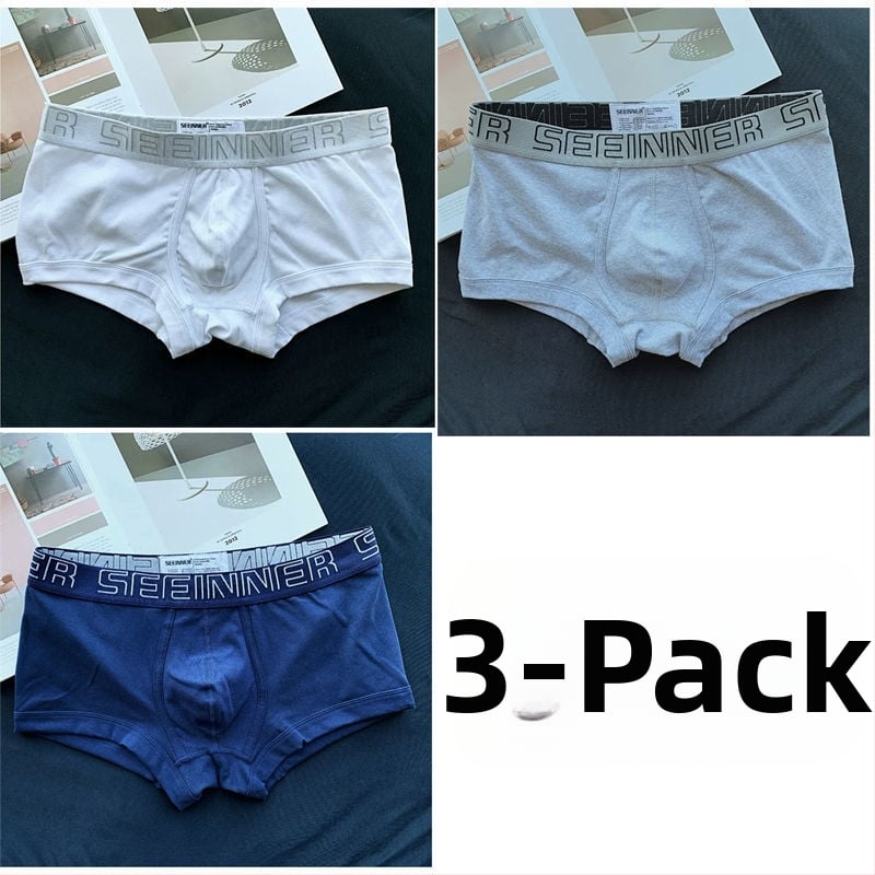 Meeste puuvillased bokserid, keskmise rise, tuharate tõstmine, hingavad, jaapani stiilis