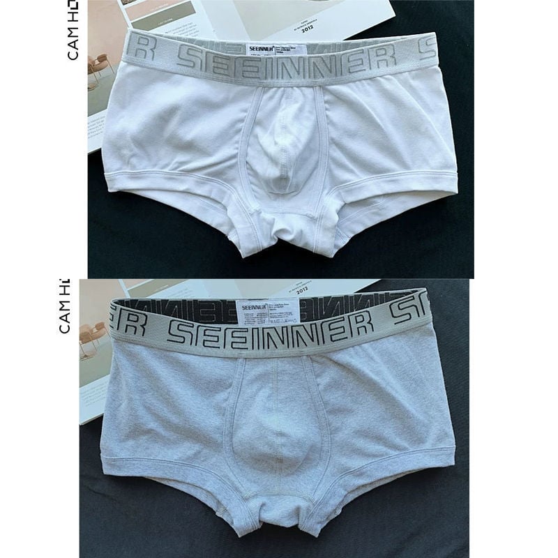 Meeste puuvillased bokserid, keskmise rise, tuharate tõstmine, hingavad, jaapani stiilis