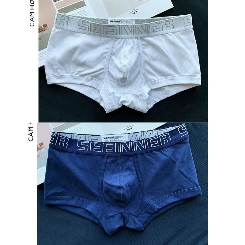 Meeste puuvillased bokserid, keskmise rise, tuharate tõstmine, hingavad, jaapani stiilis