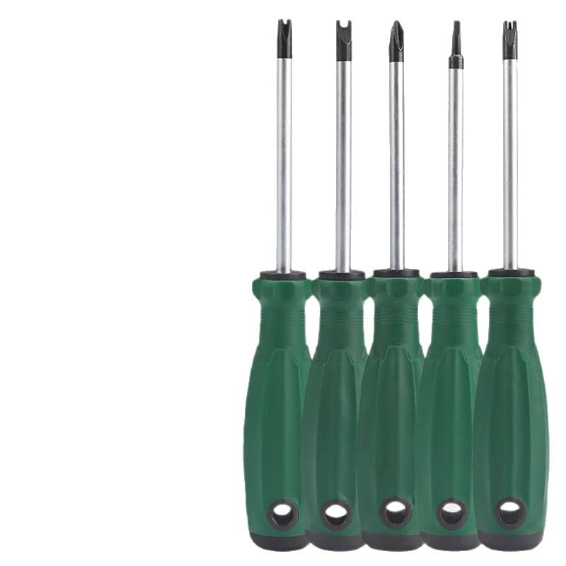 Specialiai suformuotas atsuktuvas su keliomis galvutėmis: U formos, vidinis kryžius, Y forma, plum blossom kryžius, trikampė; Cr-V plienas, neizoliuota, 60 g