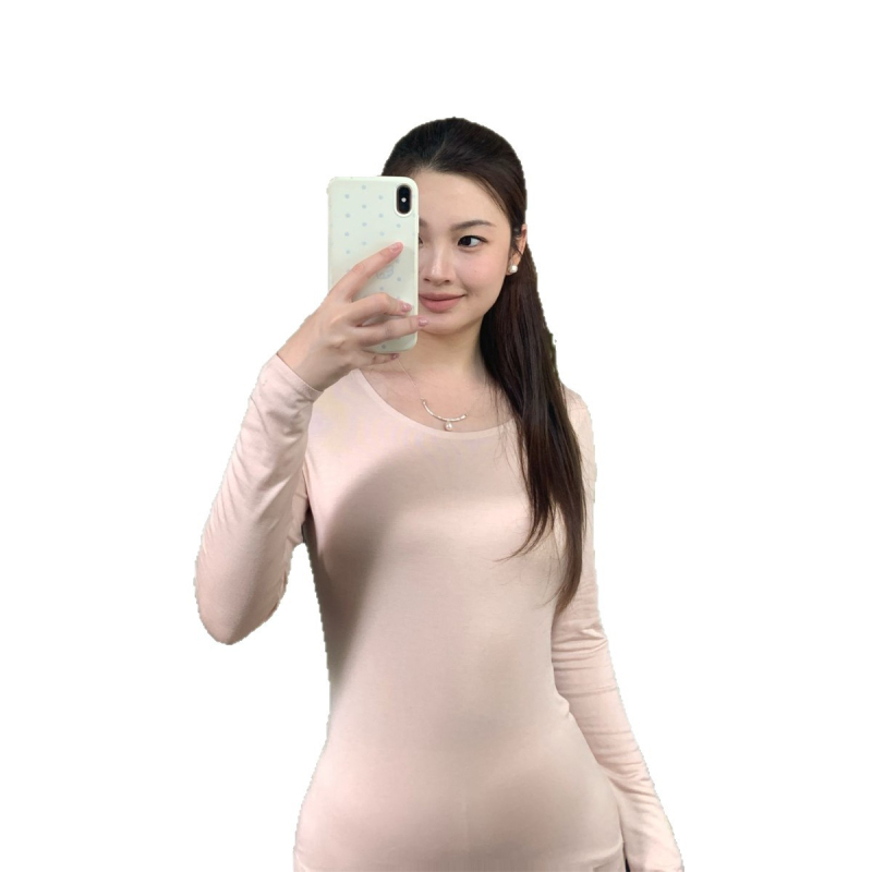 Set termic din acrilic pentru bază — respirabil, elastic, păstrează căldura; subțire 101–120 g/m²; guler rotund; mâneci lungi; top de bază + pantaloni până la gleznă