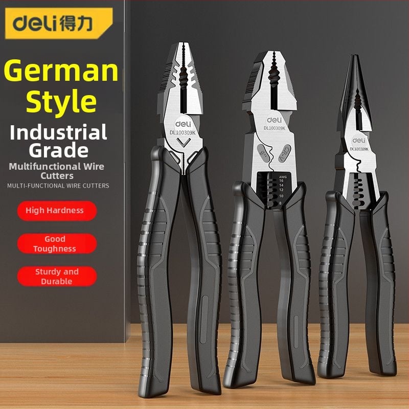 Deli електрически клещи, многофункционални за дома, индустриално качество, улесняващи работа, диагонално режещи и игловидни челюсти