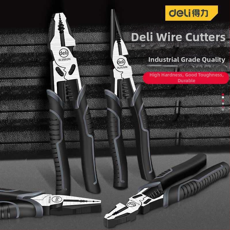 Deli електрически клещи, многофункционални за дома, индустриално качество, улесняващи работа, диагонално режещи и игловидни челюсти