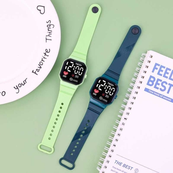 Ρολόι LED ψηφιακό με TFT τετράγωνο καντράν, περίβλημα από ανθρακονήματα, αδιάβροχο για καθημερινή χρήση, λειτουργία αφής