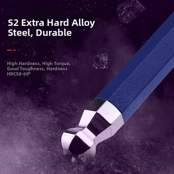 Sada 9 imbusových kľúčov s guľatým koncom, vnútorné šesťuholníkové hlavy, oceľ nikl-chróm