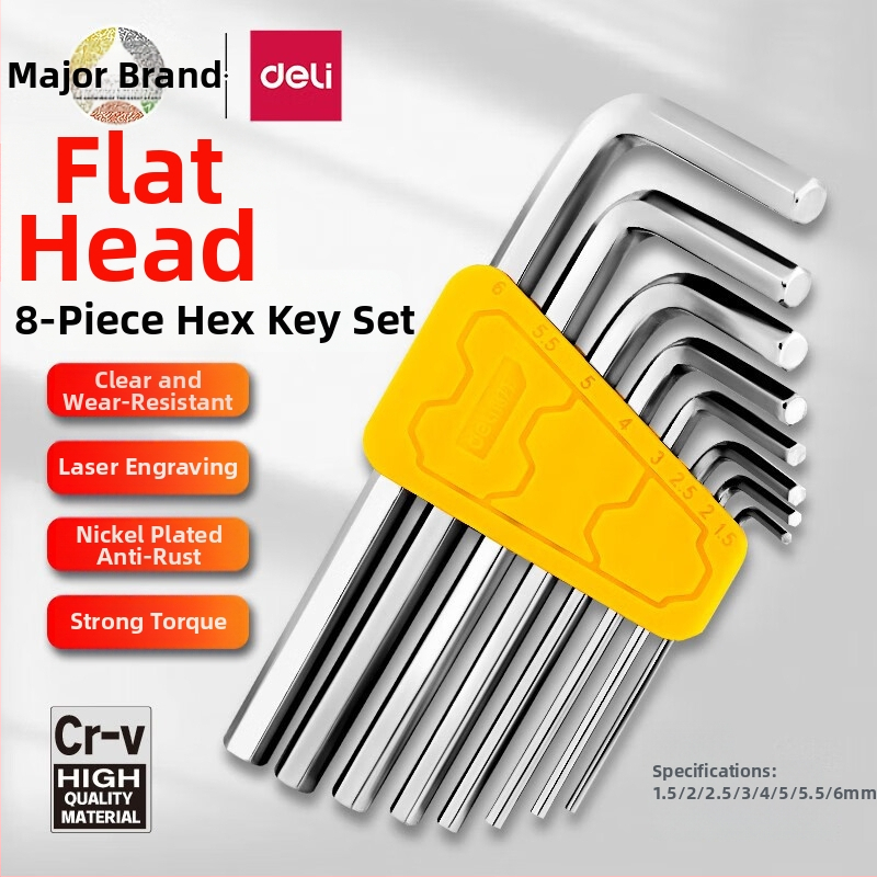 Set vnútorných šesťhranových kľúčov Allen, metrický rozsah, z chróm-vanádiovej/S2 ocele, niklované, L-tvar s guľovou hlavou, multifunkčný skrutkovač