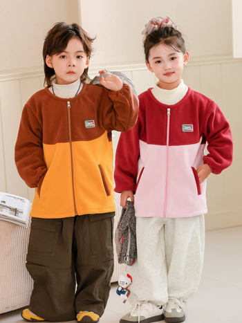 Gehuazi Gyermekeknek fleece-betéttes vízálló külsőruha ősz-télre, uniszex iskolai egyenruha kabát