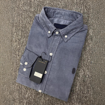 Meeste corduroy särk, ruudukujulise kraega, pikkade varrukatega, 100% puuvill