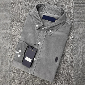 Meeste corduroy särk, ruudukujulise kraega, pikkade varrukatega, 100% puuvill