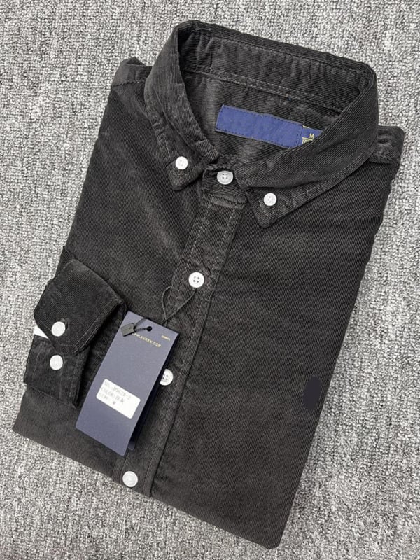 Meeste corduroy särk, ruudukujulise kraega, pikkade varrukatega, 100% puuvill