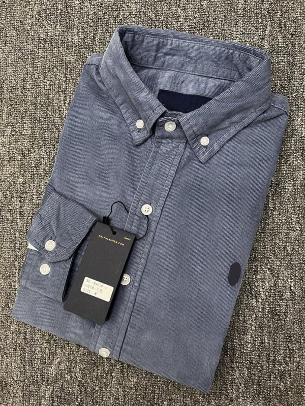 Meeste corduroy särk, ruudukujulise kraega, pikkade varrukatega, 100% puuvill