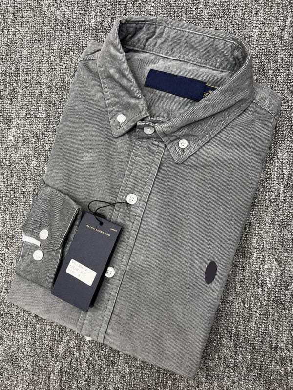 Meeste corduroy särk, ruudukujulise kraega, pikkade varrukatega, 100% puuvill