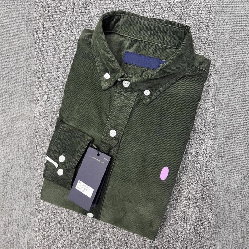 Meeste corduroy särk, ruudukujulise kraega, pikkade varrukatega, 100% puuvill