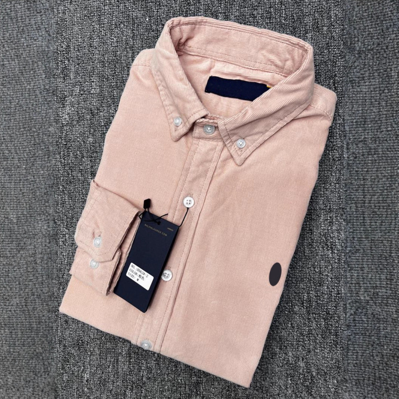 Meeste corduroy särk, ruudukujulise kraega, pikkade varrukatega, 100% puuvill