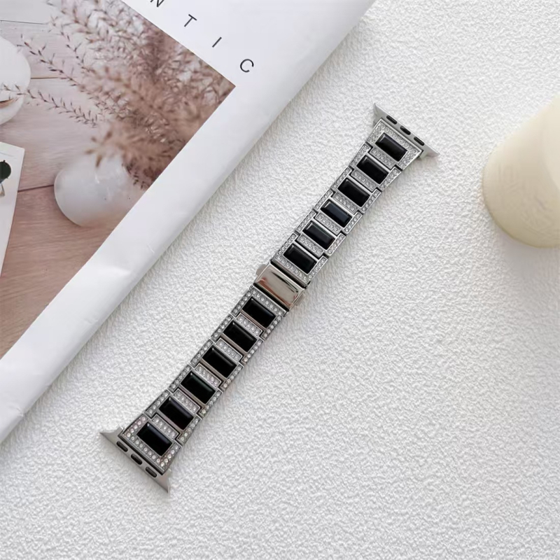 Curea metalică pentru ceas Yi Pengda, compatibilă cu seriile Samsung/Apple/Huawei, închidere cu clapă, piatră ochi de pisică, include pini de eliberare rapidă