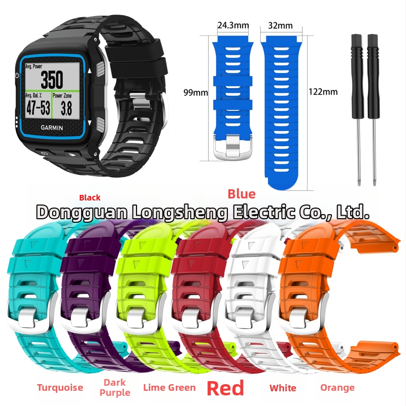 Silikónový náhradný remienok pre Garmin Forerunner 920XT s oceľovou sponou – Značka LONMGSHENG, Kompatibilný model: 30819717495, Hmotnosť: 23 g