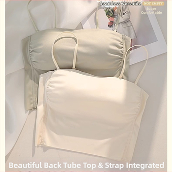 Pánt nélküli, varrás nélküli női melltartó levehető vállpántokkal, 3/4 kosár, nejlon anyag, lélegző