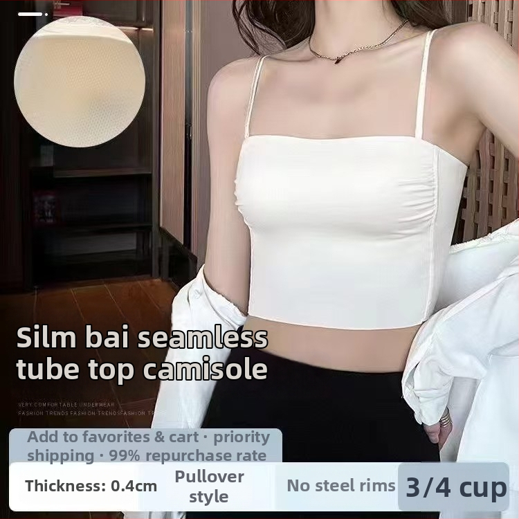 Pánt nélküli, varrás nélküli női melltartó levehető vállpántokkal, 3/4 kosár, nejlon anyag, lélegző